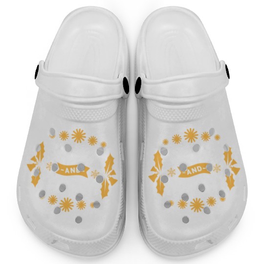 Merry And Bright Snowflakes Mistletoe Xmas Holiday Clogs