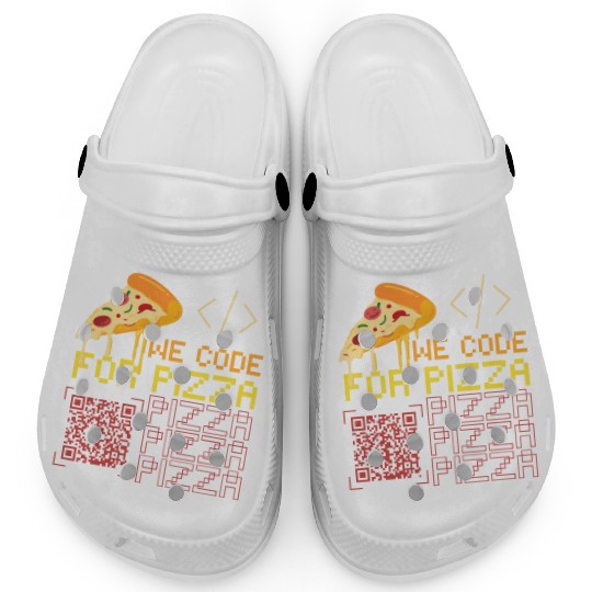 We Code For Pizza | Software Developer Meme Clogs