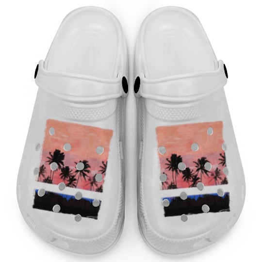 Port au Prince Haiti Vacation Souvenir Palm Tree Clogs