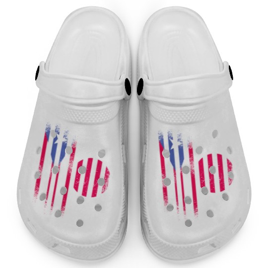 Puerto Rico Flag Japan Grown Country Flags Stripes Clogs