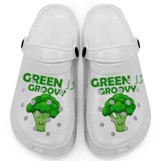 Green Is Groovy Vegetable Broccoli Clogs