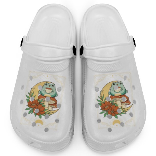 Cottagecore Aesthetic Tarot Card Frog Sipping Tea Clogs