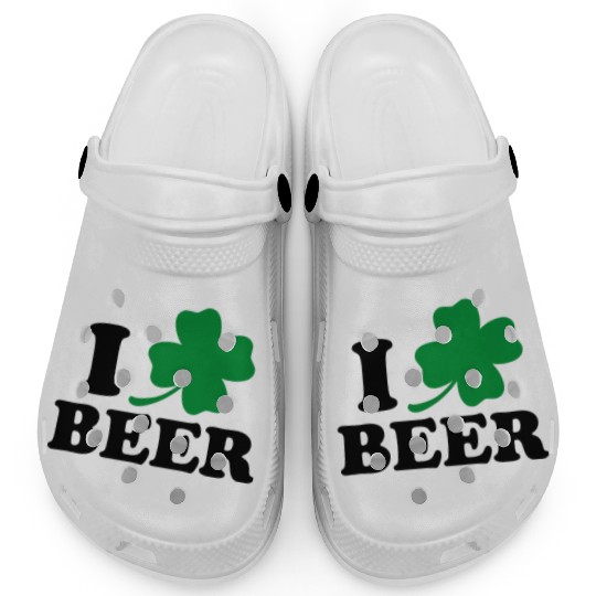 I Love Beer St Patricks Day Clogs