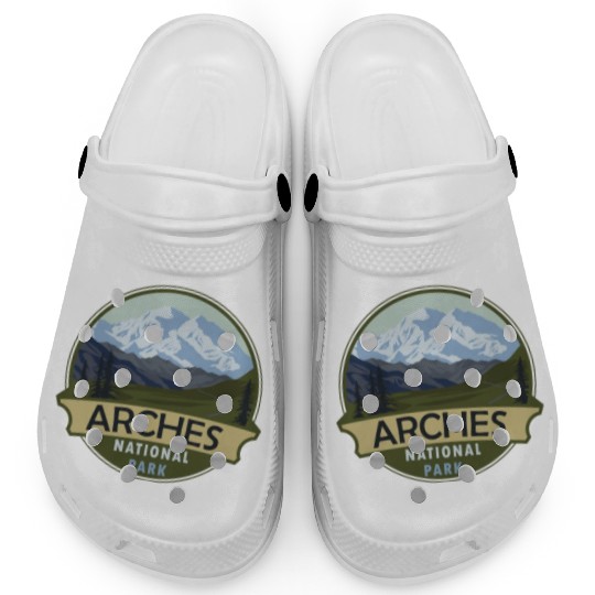 Cool Vintage Retro Arches National Park Mountain Clogs