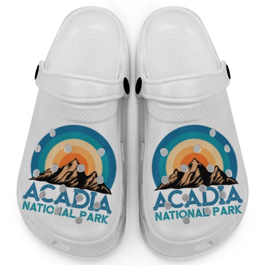 Cool Vintage Retro Acadia National Park Mountain Clogs