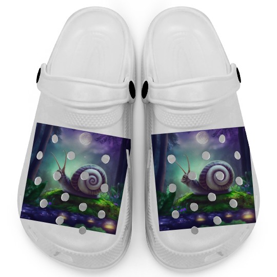 Spiral Moongazing Snail Ombre Aqua Lavender sky Clogs
