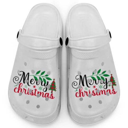 Xmas Merry Christmas Buffalo Plaid Fir Tree Clogs