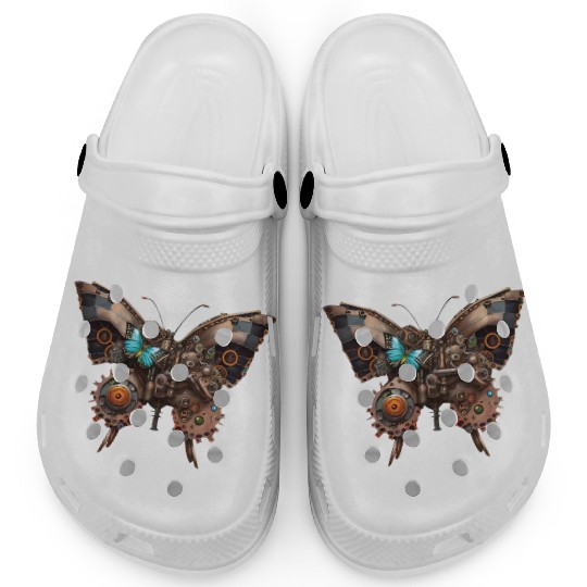 Steampunk mechanical butterfly Clogs