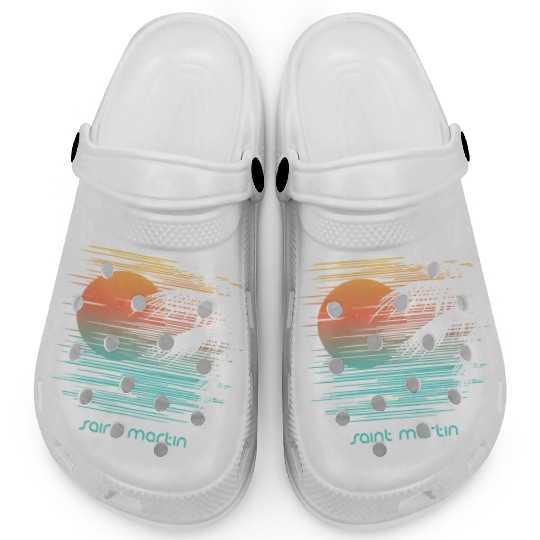 Artistic Saint Martin Palm Tree Vacation Souvenir Clogs