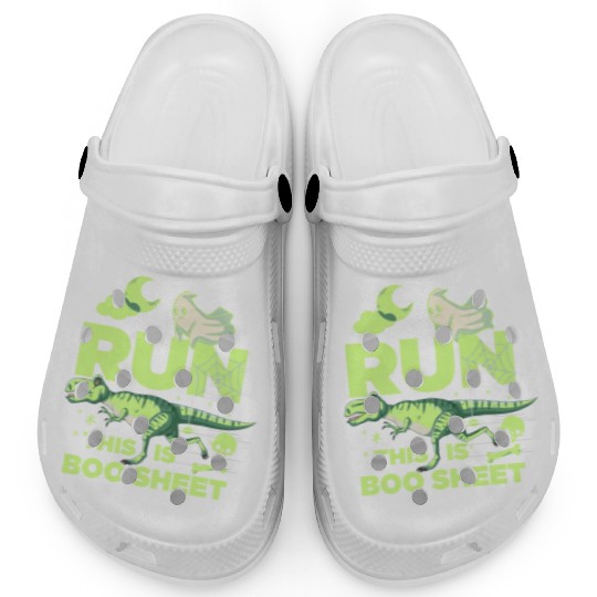 RUN THIS IS BOO SHEET RUNNING DINOSAUR REX GAME Clogs
