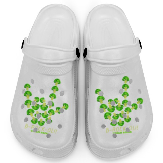 Vegan Rocks, Sign Of Horns With Broccoli, Clogs