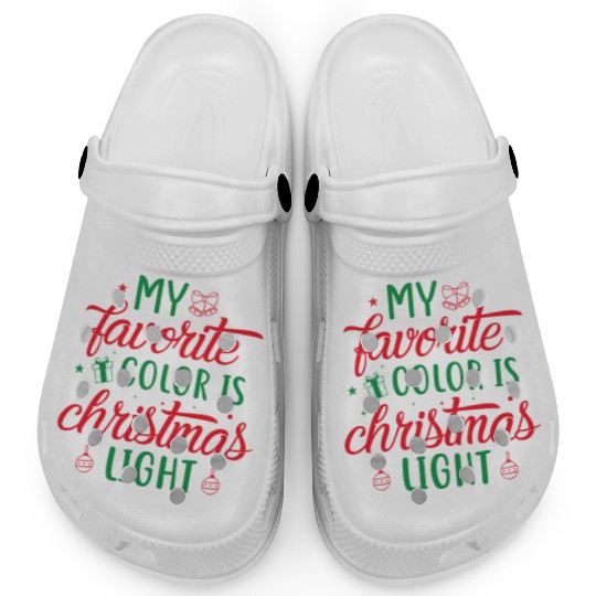 My favorite color is christmas lights, Funny gift Clogs