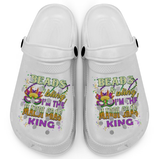 Beads and Bling I'm The Mardi Gras King Clogs