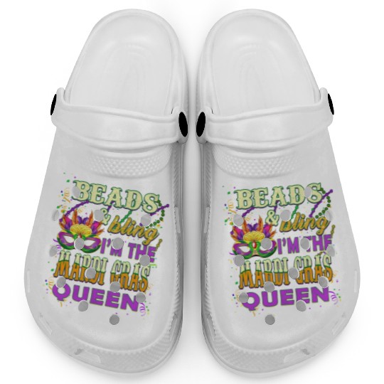 Beads and Bling I'm The Mardi Gras Queen Clogs