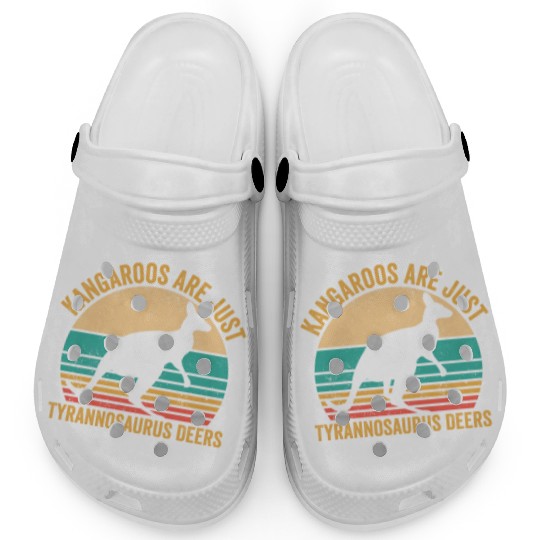 Funny Kangaroo Are Just Tyrannosaurus Deers Retro Clogs
