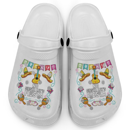 No Siesta Let's Fiesta Cinco De Mayo Mexican Clogs