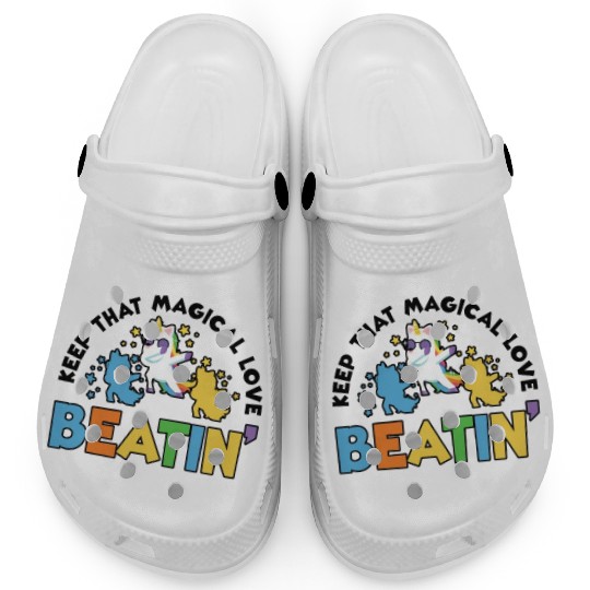 Rainbow Animal Singing Playing Unicorn Lover Clogs