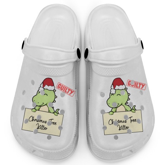 Dinosaur christmas funny prison Clogs