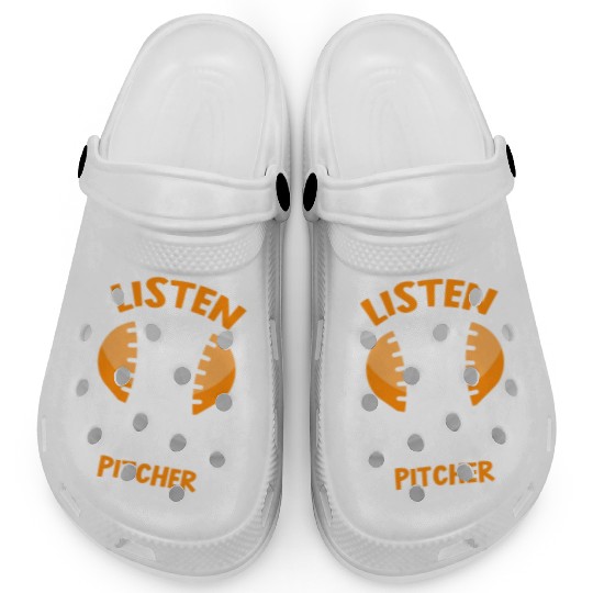 Listen To The Baseball Pitcher Player Hobby Clogs