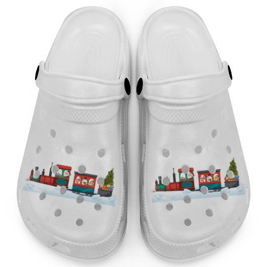 Christmas Steam Train Santa Snowman Tree Clogs