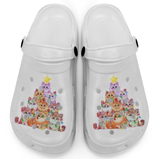 Cats tangled in Christmas Lights - Cat Christmas Clogs