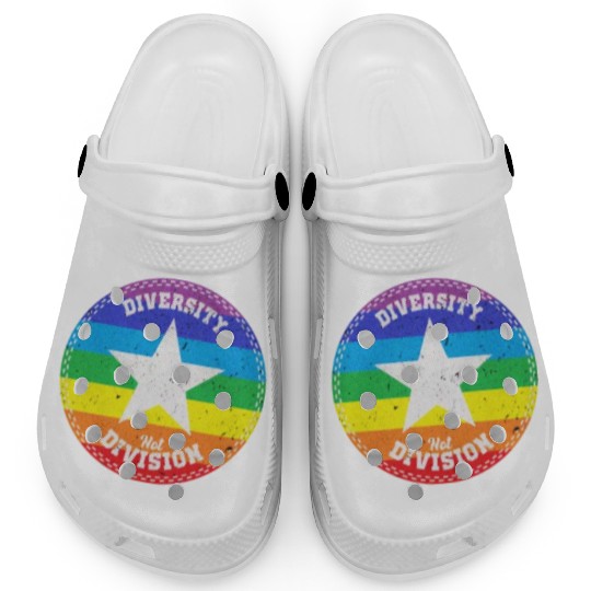 Diversity not Division Peace Love Inclusionn Human Clogs