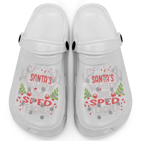 Santas Number One SPED Teacher Special Education Clogs