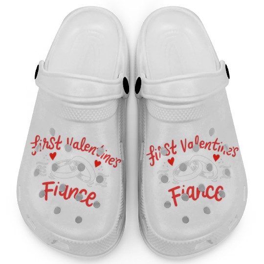 first valentines as fiance hearts day engagement Clogs
