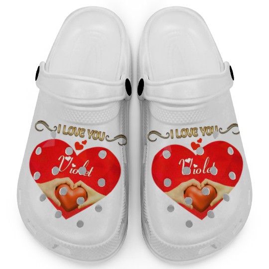 I love you Violet Clogs