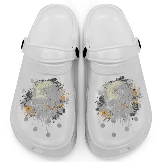 Ink Splatter Skull Clogs