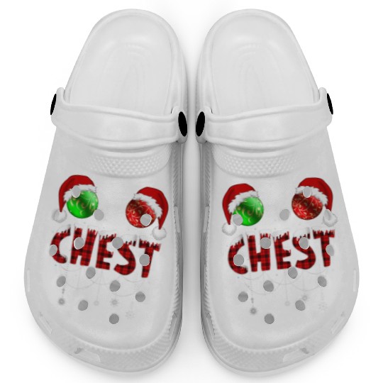 Chest Nuts Christmas Funny Matching Couple Clogs