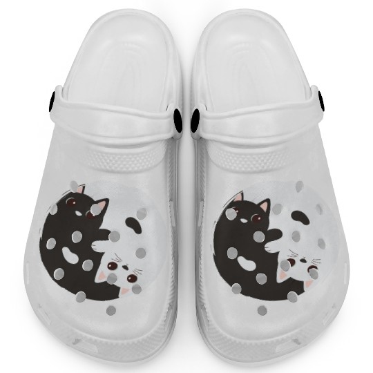 ying yang cat Clogs
