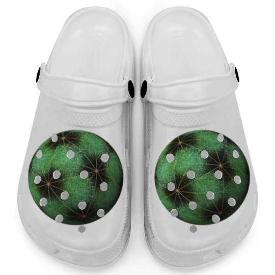3D Geometric Sphere with Green Highlights Clogs