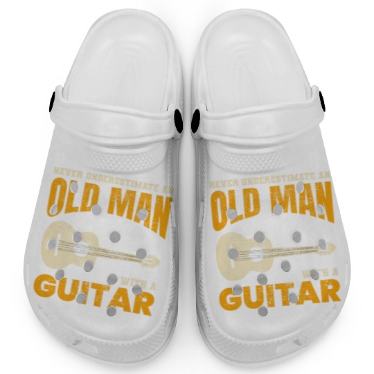 Old Man Guitar Player Music Musician Dad Grandpa Clogs