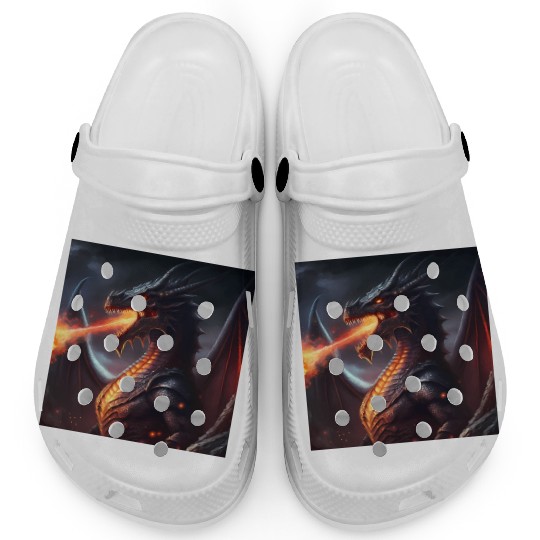 Dark Fantasy fire breathing dragon version 2 Clogs