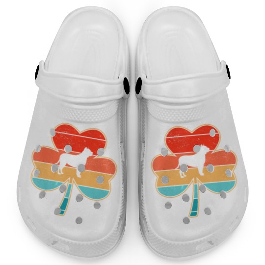Pitbull Dog Shamrock St Patricks Day Clogs