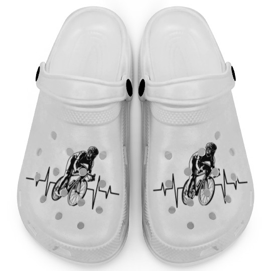 Cycling Heartbeat, Racing lover, Bicycle Line Bike Clogs