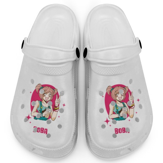 Powered By Kpop And Boba Funny Kpop Gift Clogs