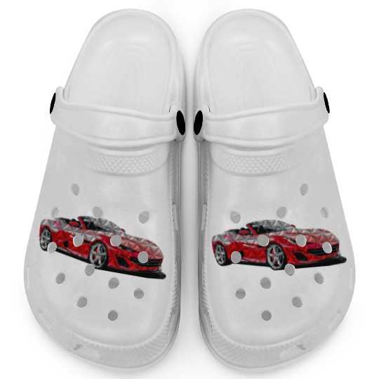 3D Car Red Clogs