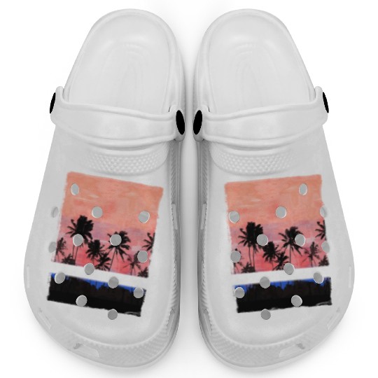 Haiti Caribbean Vacation Souvenir Palm Tree Beach Clogs