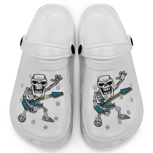 Rock & Roll Skeleton Guitar Music Lover Rockstar Clogs