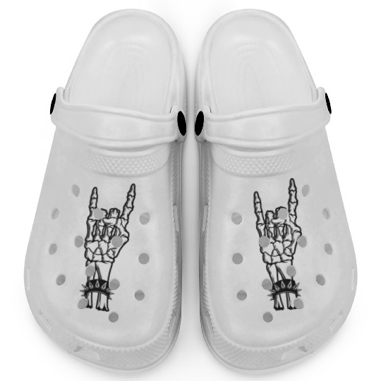 Rock & Roll Skeleton Guitar Music Lover Rockstar Clogs