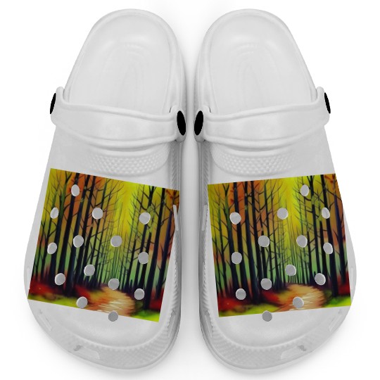 Sunset watercolor forest Clogs