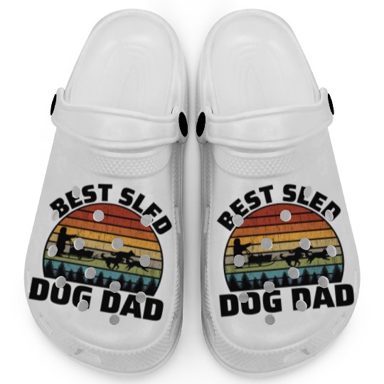 Husky Sledding Sled Dog Racing Alaskan Racers Dad Clogs