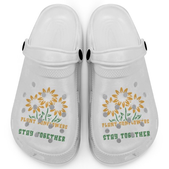 Sunflower Gardening Couple Clogs