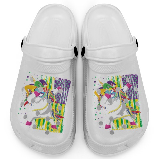 Dab Unicorn Festival Parade Beads Mardi Gras Clogs