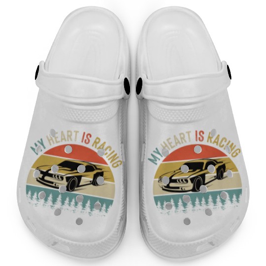 Fathers Day Retro Vintage Speedway Car Racing Clogs