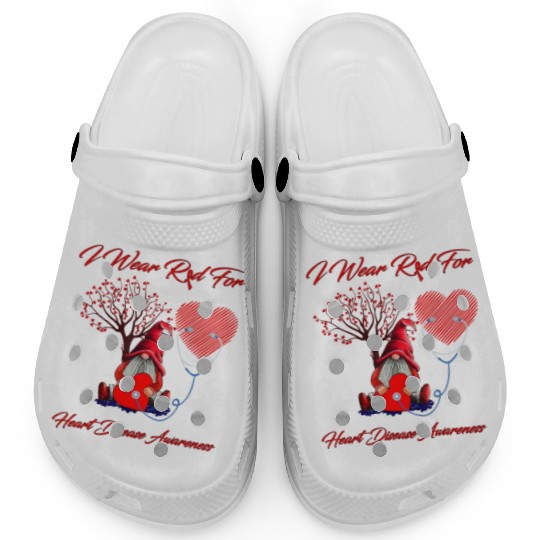 Gnomes I Wear Red For Heart Disease Awareness Clogs