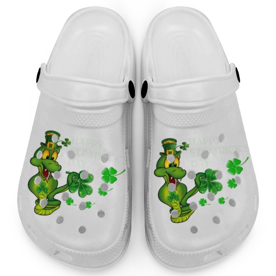 Happy St Patricks Day Snake Graphic Great Gift Clogs