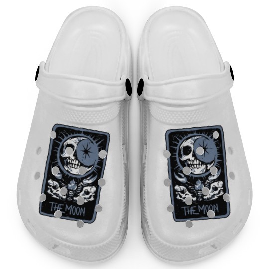 The Moon Skeleton Skull Tarot Card Clogs